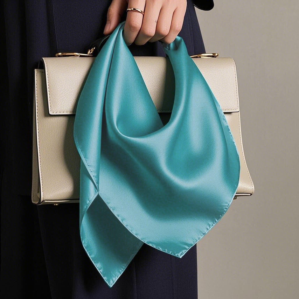 [Teal] SilkSilky-AU Pure Silk Scarf 003