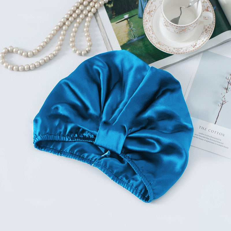 [Teal] SilkSilky-AU Pure Silk Sleep Cap 002