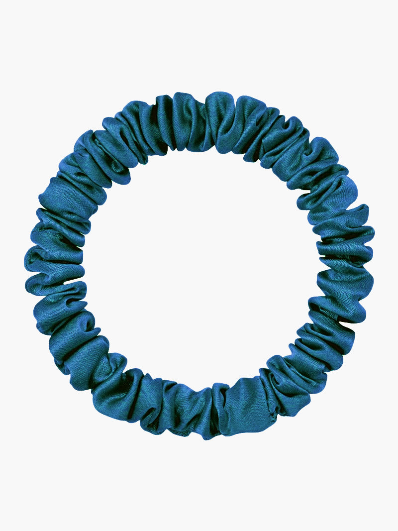 [Teal] SilkSilky-AU 19Momme Scrunchie 004