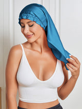 [Teal] SilkSilky-AU Pure Silk Sleep Cap 005