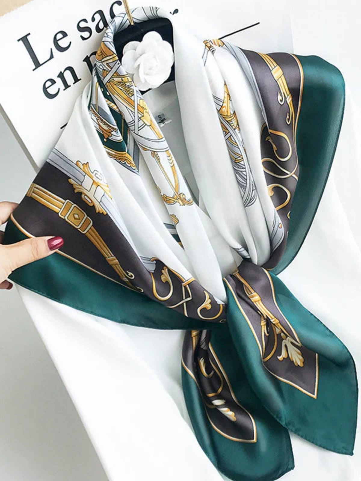 SilkSilky AU Pure Silk Scarf Teal 001