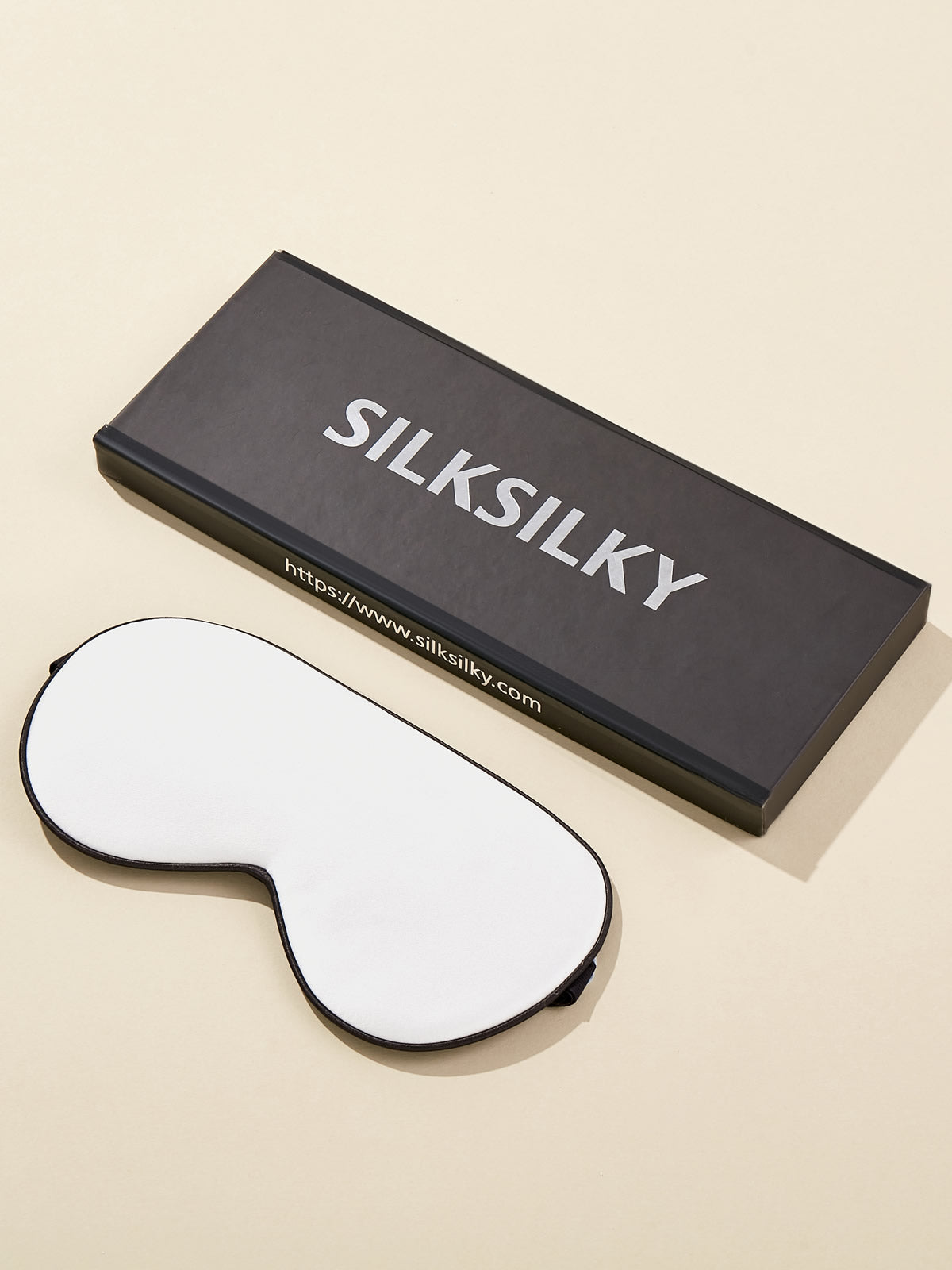 [White] SilkSilky-AU 19Momme Pure Silk Eye Mask 001