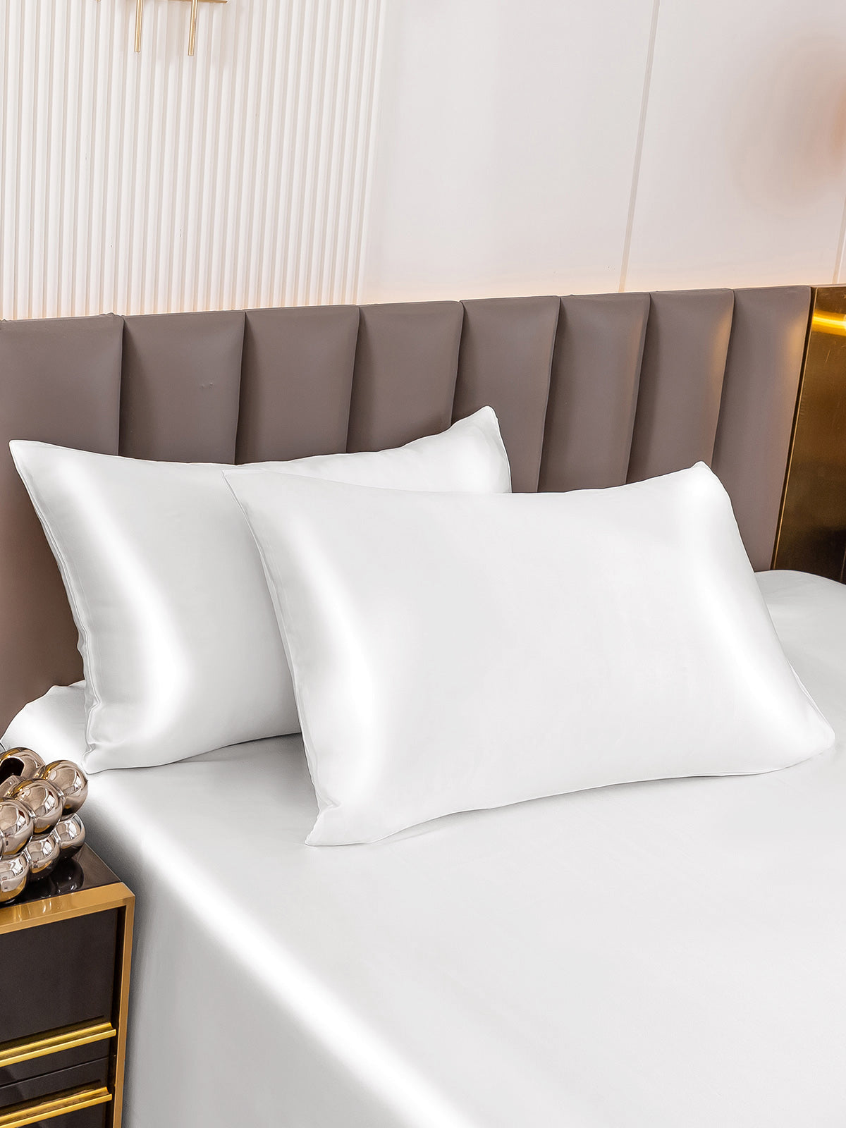 [White] SilkSilky-AU 19Momme Pure Silk Pillowcase 004