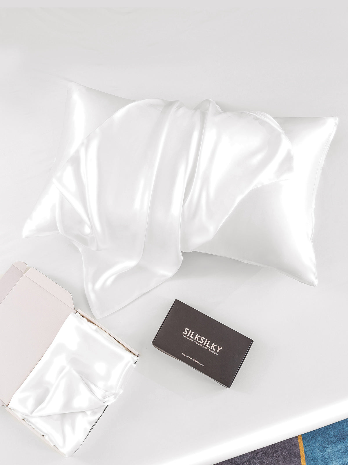 [White] SilkSilky-AU 19Momme Pure Silk Pillowcase 007