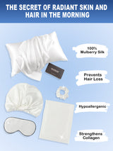 [White] SilkSilky-AU 22Momme Pure Silk Pillowcase Set 002