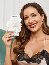 [White] SilkSilky-AU Scrunchie 001