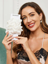 [White] SilkSilky-AU Scrunchie 002