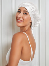 [White] SilkSilky-AU Sleep Cap 001