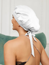 [White] SilkSilky-AU Sleep Cap 002