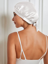 [White] SilkSilky-AU Sleep Cap 003