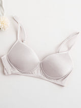[White] SilkSilky-AU Silk Jersey Bra 005