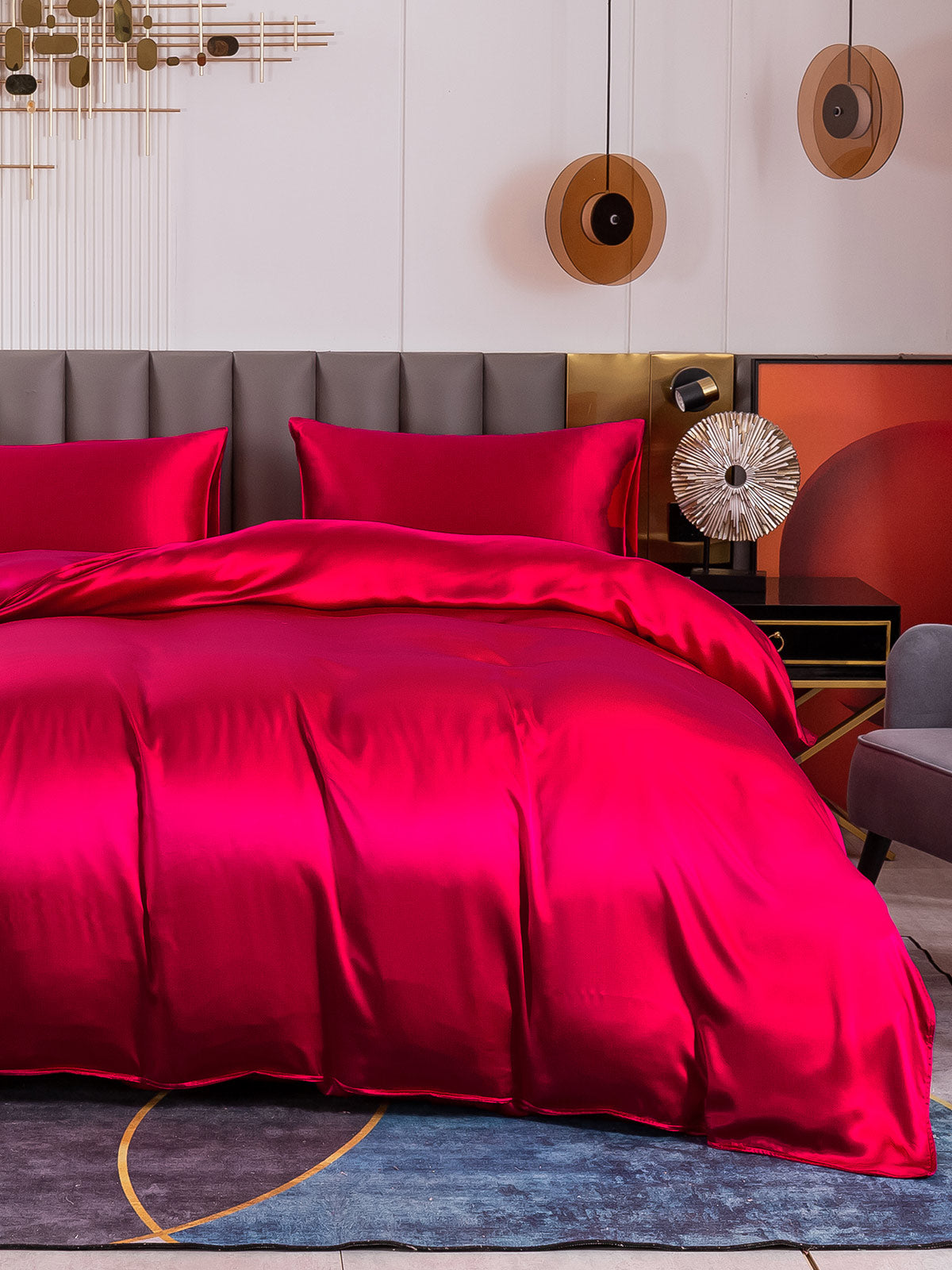 [Wine] SilkSilky-AU 19Momme Pure Silk Bedding Set 002