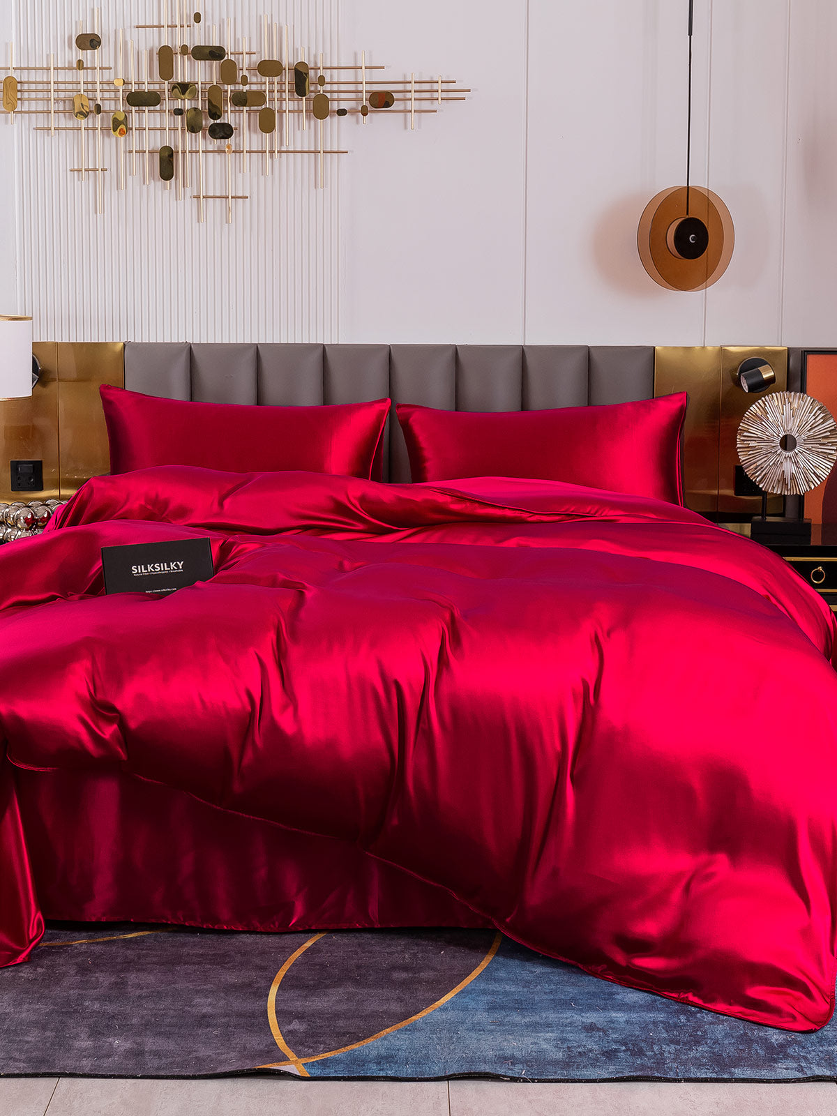 [Wine] SilkSilky-AU 19Momme Pure Silk Bedding Set 003
