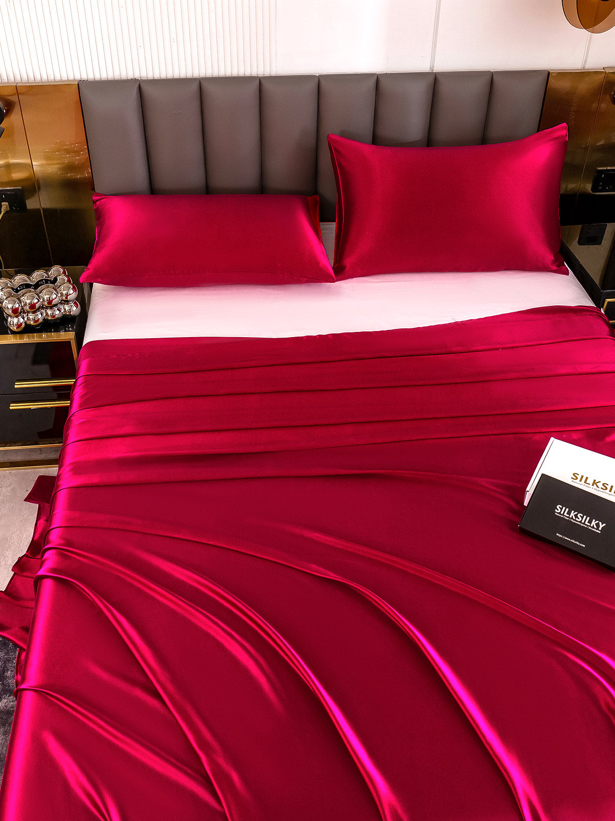 [Wine] SilkSilky-AU 19Momme Pure Silk Bedding Set 004