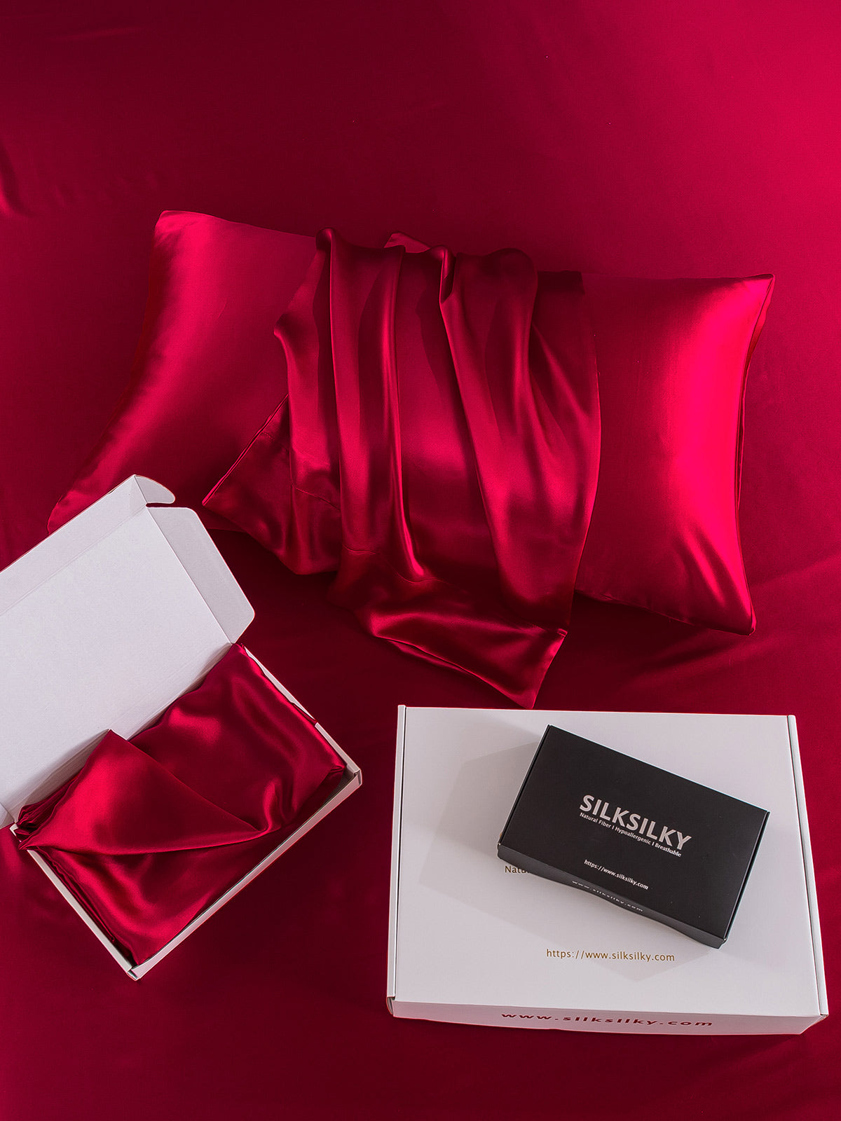 [Wine] SilkSilky-AU 19Momme Pure Silk Pillowcase 005