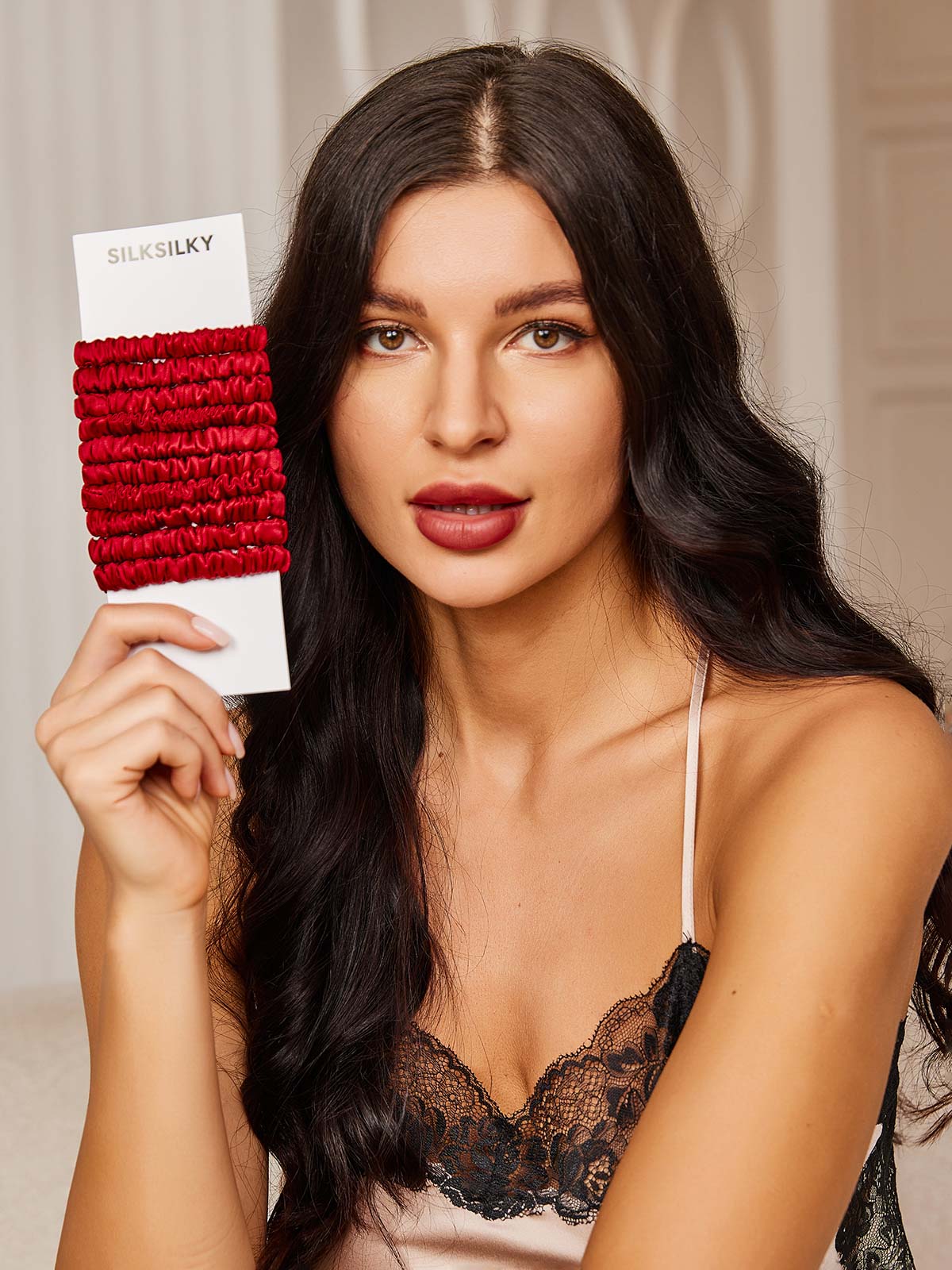 [Wine] SilkSilky-AU 19Momme Pure Silk Scrunchie 002