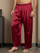 [Wine] SilkSilky-AU Pure Silk Mens Sleep Bottoms 001
