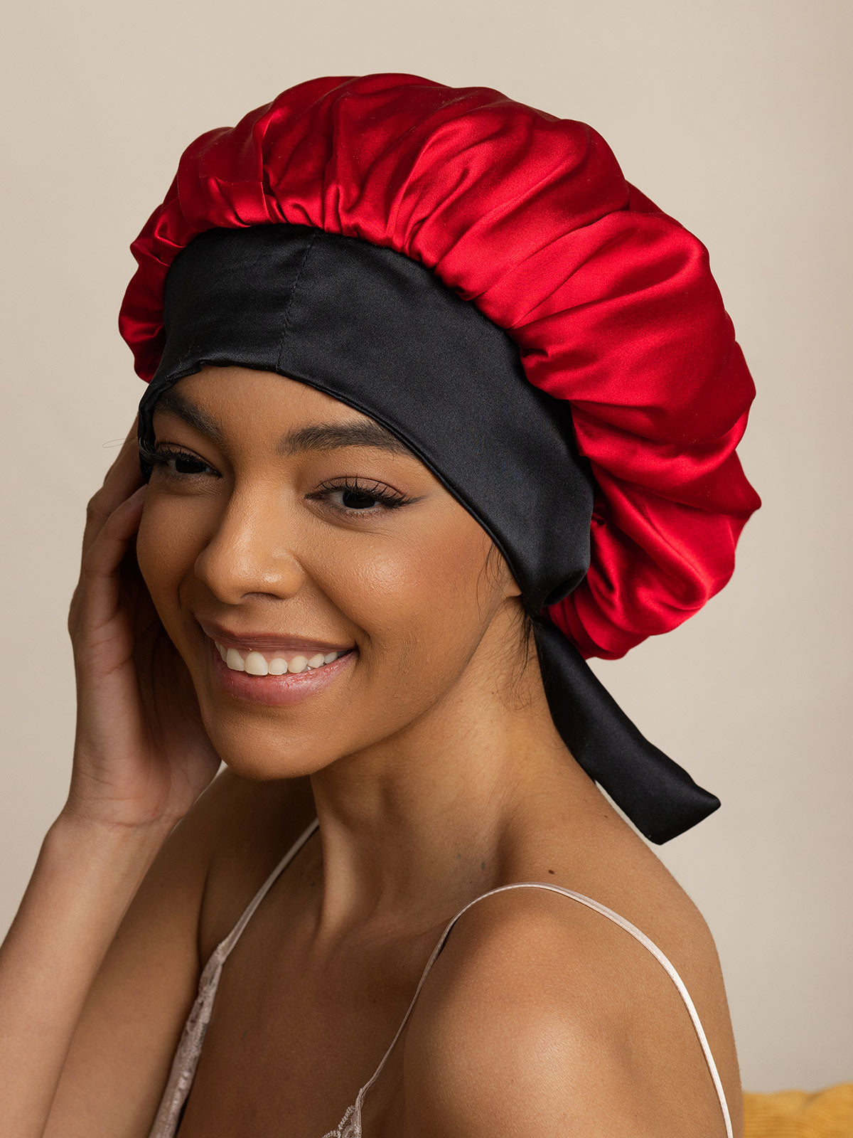 [Wine] SilkSilky-AU Pure Silk Sleep Cap 003