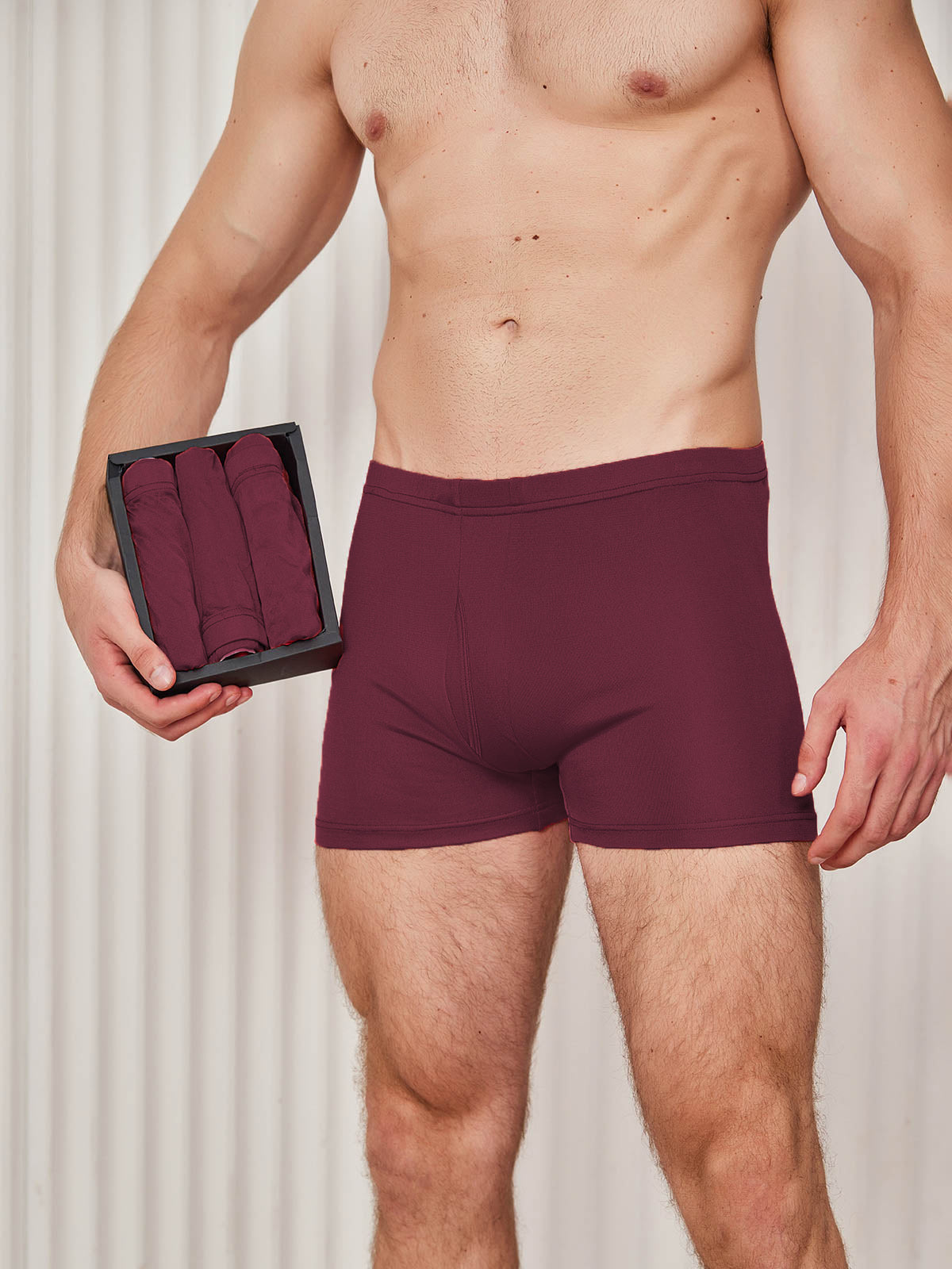 [Wine] SilkSilky-AU Silk Knitted Mens Underwear 001