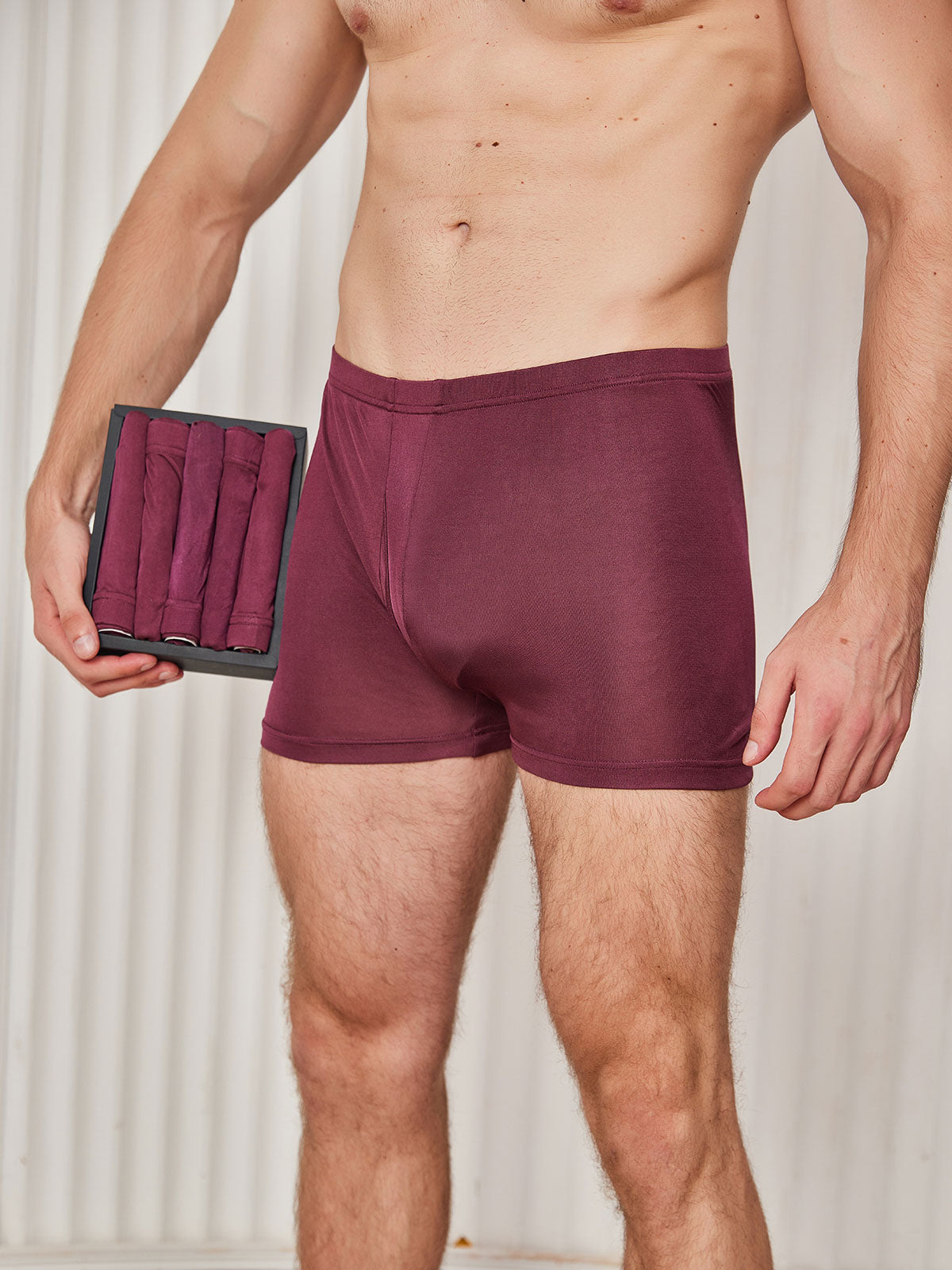 [Wine] SilkSilky-AU Silk Knitted Mens Underwear 001