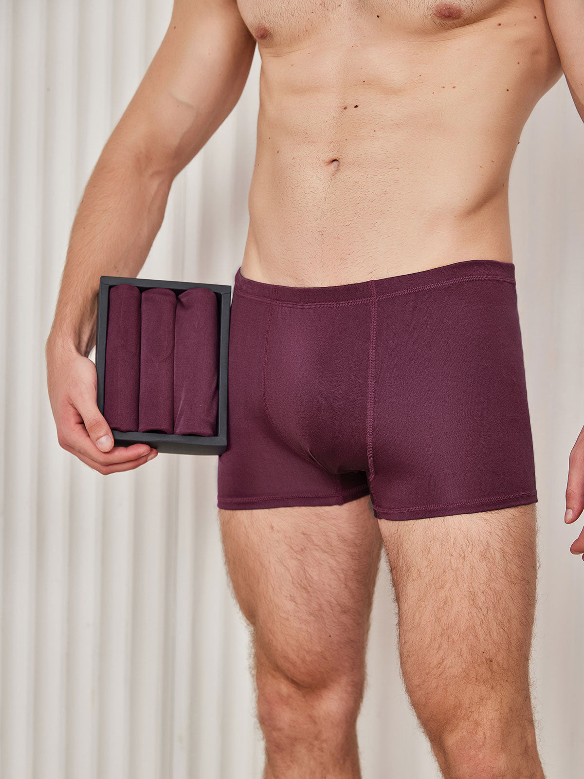 [Wine] SilkSilky-AU Silk Knitted Mens Underwear 001