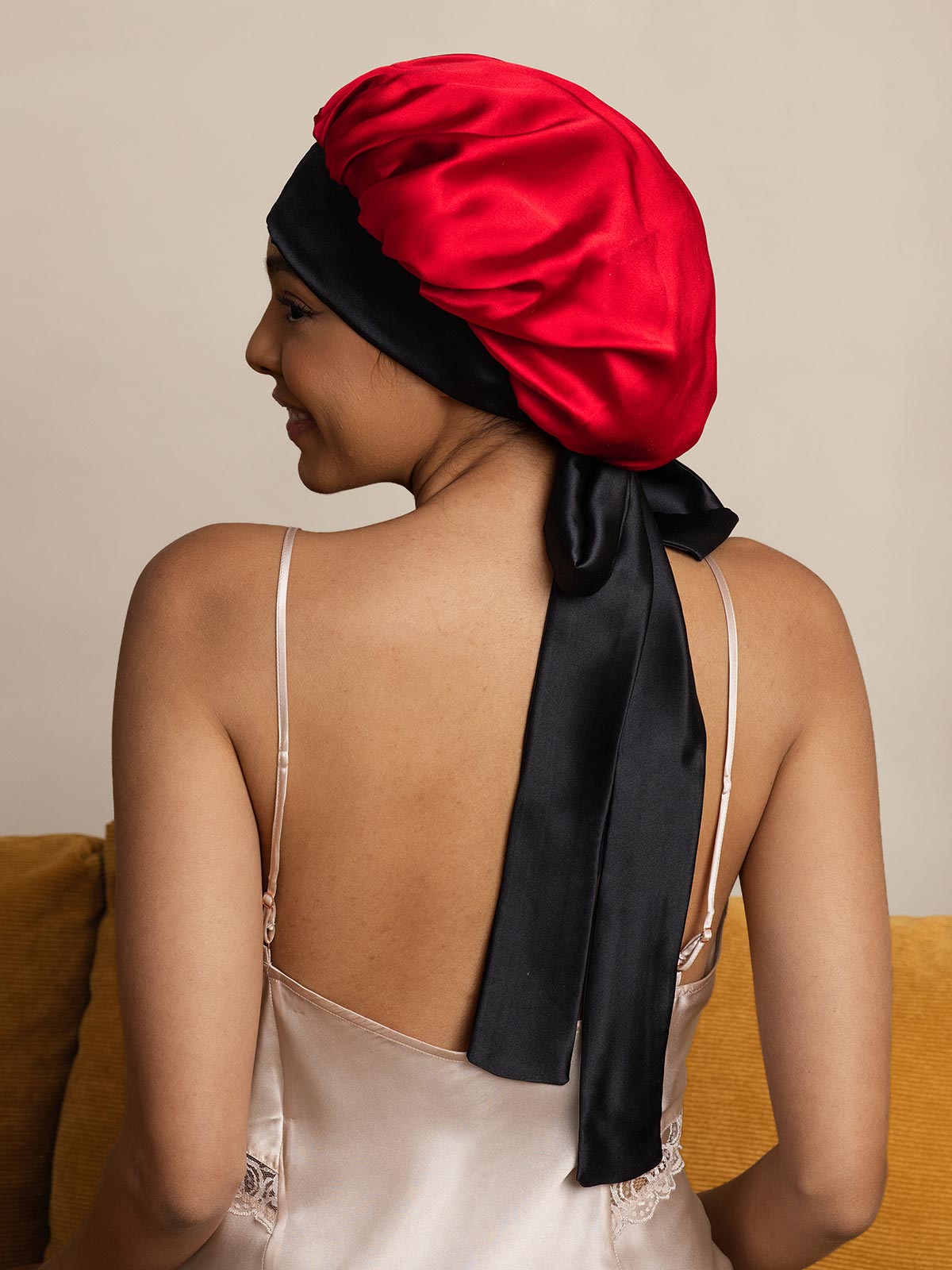 [Wine] SilkSilky-AU Pure Silk Sleep Cap 001