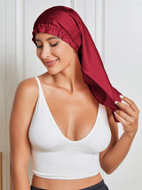 [Wine] SilkSilky-AU Pure Silk Sleep Cap 005