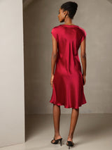 [Wine] SilkSilky-AU Sleeveless V Neck Dress 002