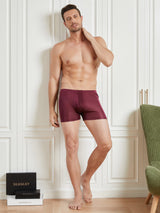 [Wine] SilkSilky-AU 100% Silk Jersey Men's Underwear 003