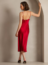 [Wine] SilkSilky-AU Sleeveless Cowl Neck Dress 002