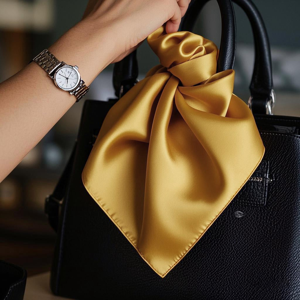 [Yellow] SilkSilky-AU Pure Silk Scarf 001