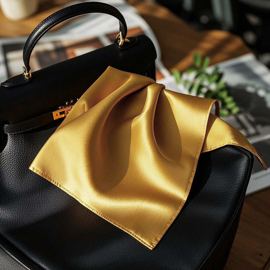 [Yellow] SilkSilky-AU Pure Silk Scarf 002