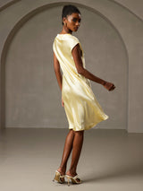 [Yellow] SilkSilky-AU Sleeveless V Neck Dress 002
