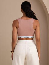 [Pink] SilkSilky-AU Sleeveless Crew Neck Camisole 002