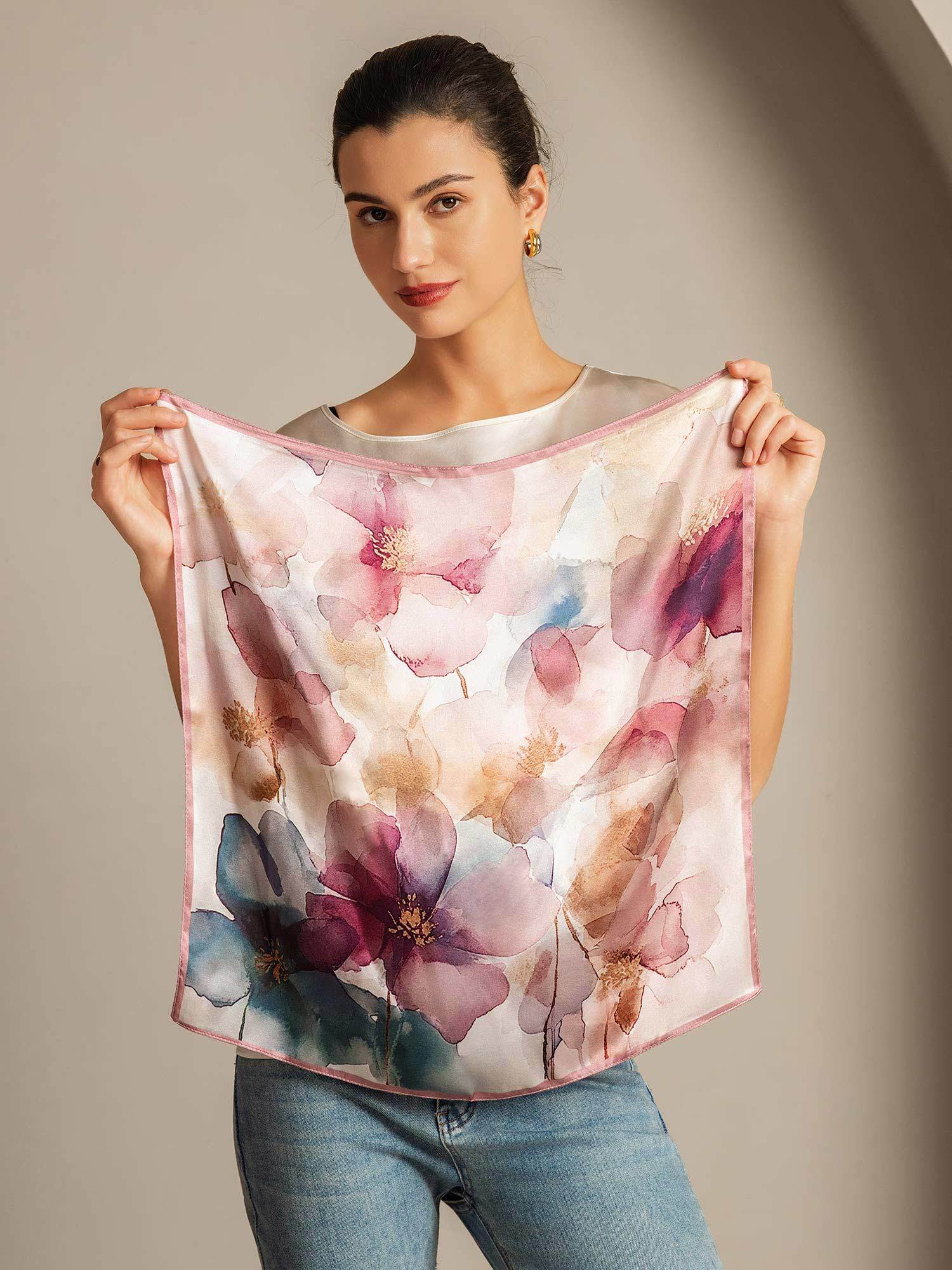 [P102] SilkSilky-AU Pure Silk Scarf 006,