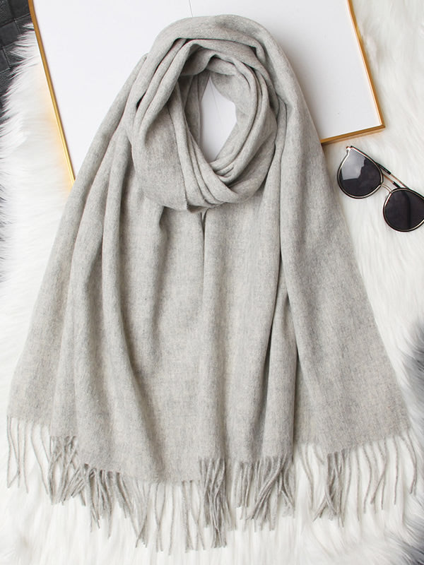 [Light Gray] SilkSilky-AU Wool Scarf 005