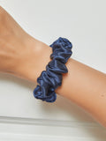 SilkSilky-AU 19Momme Pure Silk Scrunchie DarkBlue 001