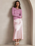 SilkSilky AU 19Momme Silk Skirt Pink 006