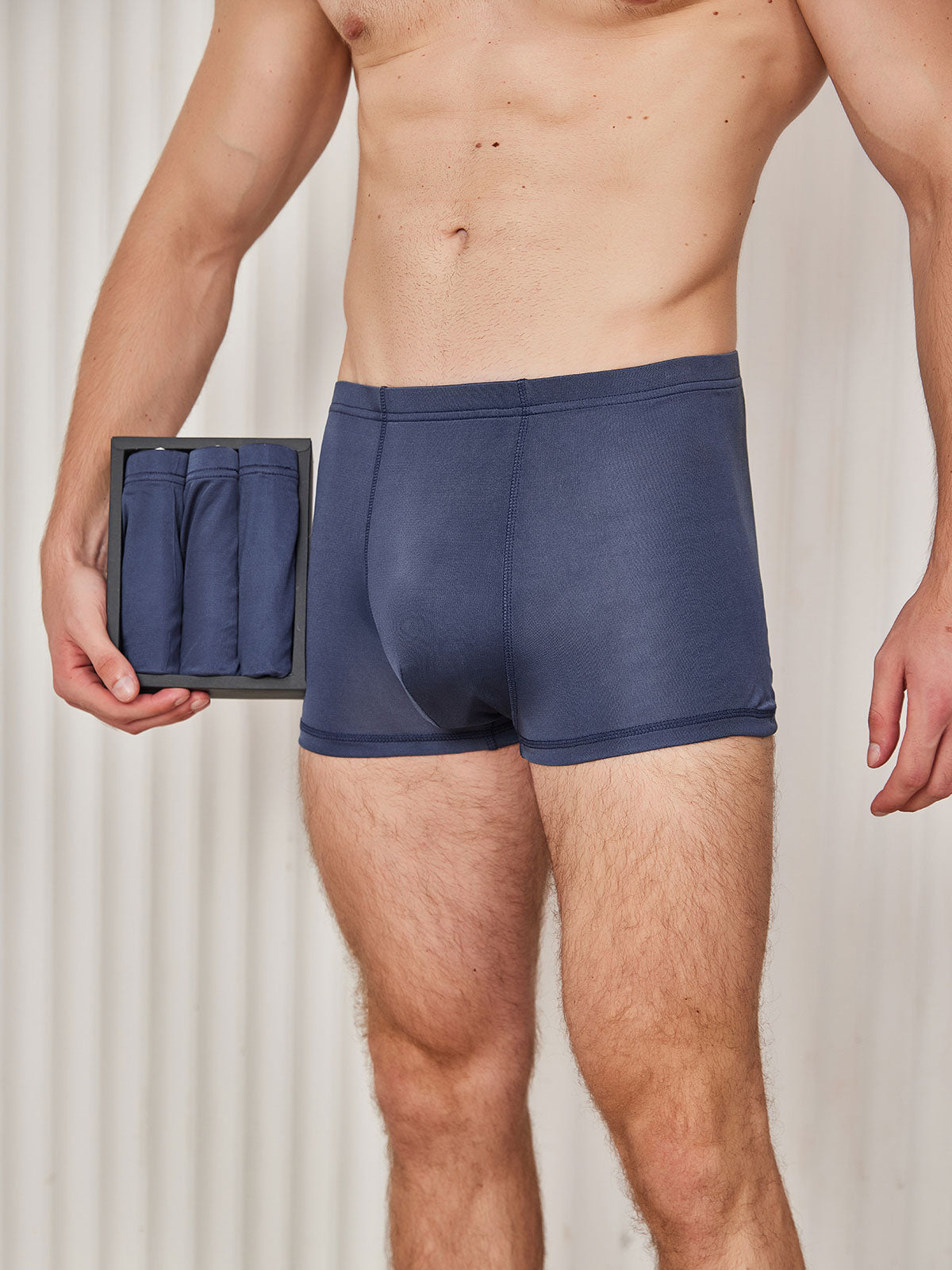 SilkSilky AU Silk Knitted Mens Underwear DarkBlue 001