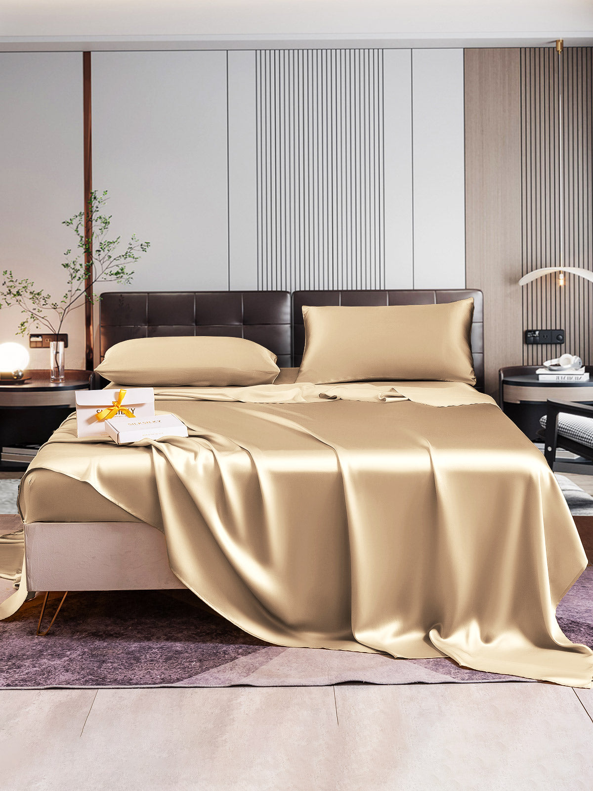 SilkSilky AU 22Momme Pure Silk Bedding Set Beige 004