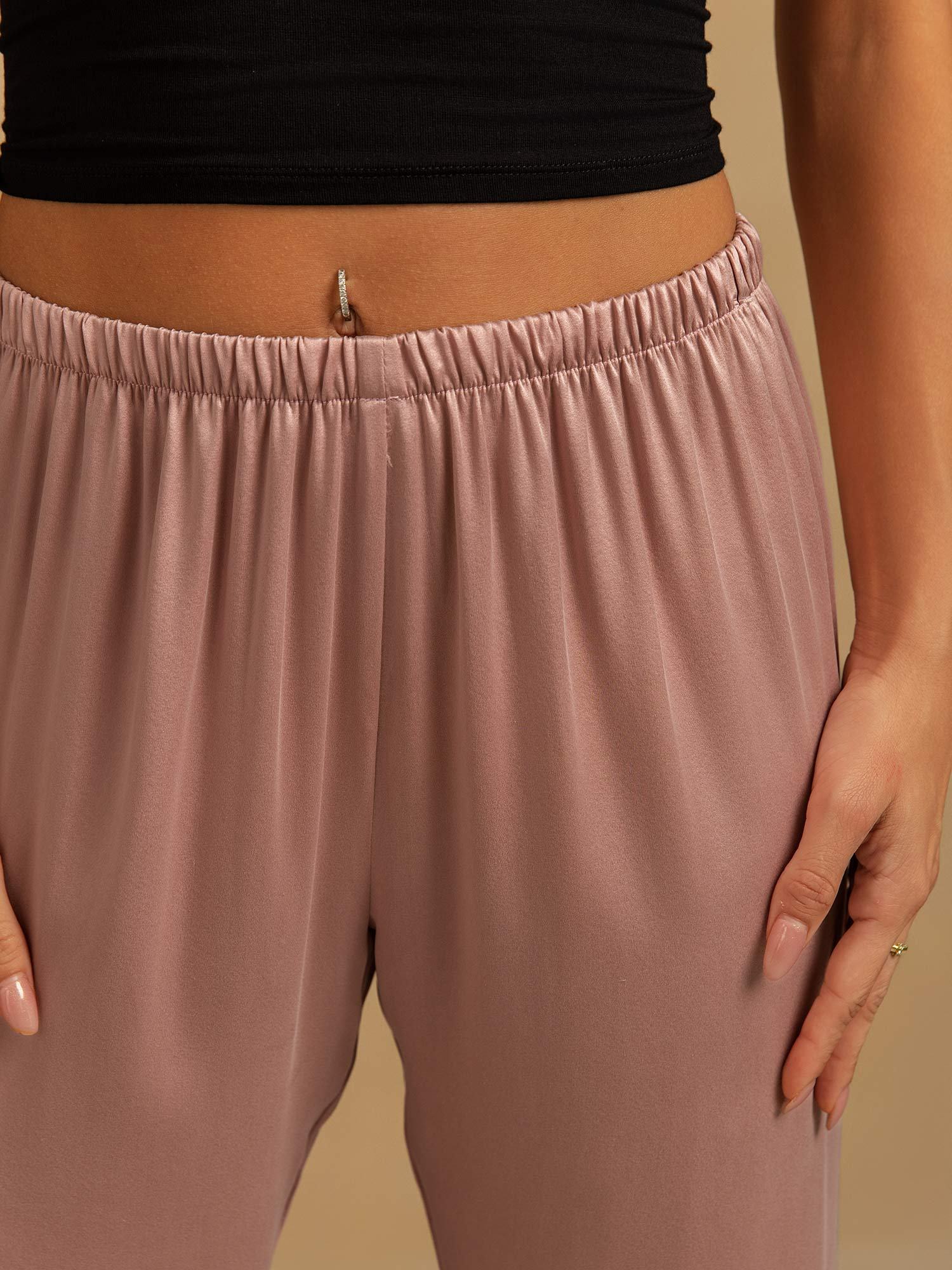 [Peach Skin] SilkSilky-AU 19Momme Washable Silk Womens Sleep Bottoms 004,