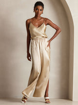 [Champagne] SilkSilky-AU Spaghetti Strap V Neck Camisole 003