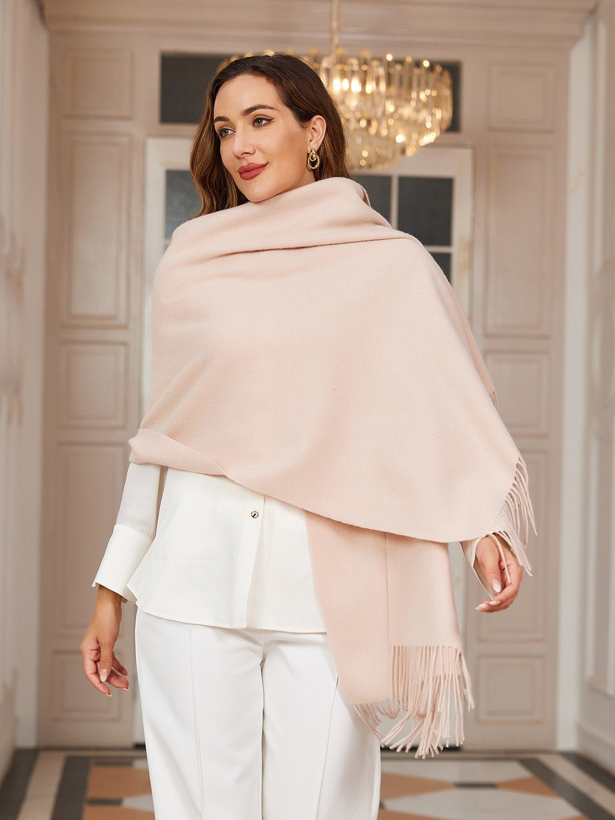 [Beige] SilkSilky-AU Wool Scarf 002