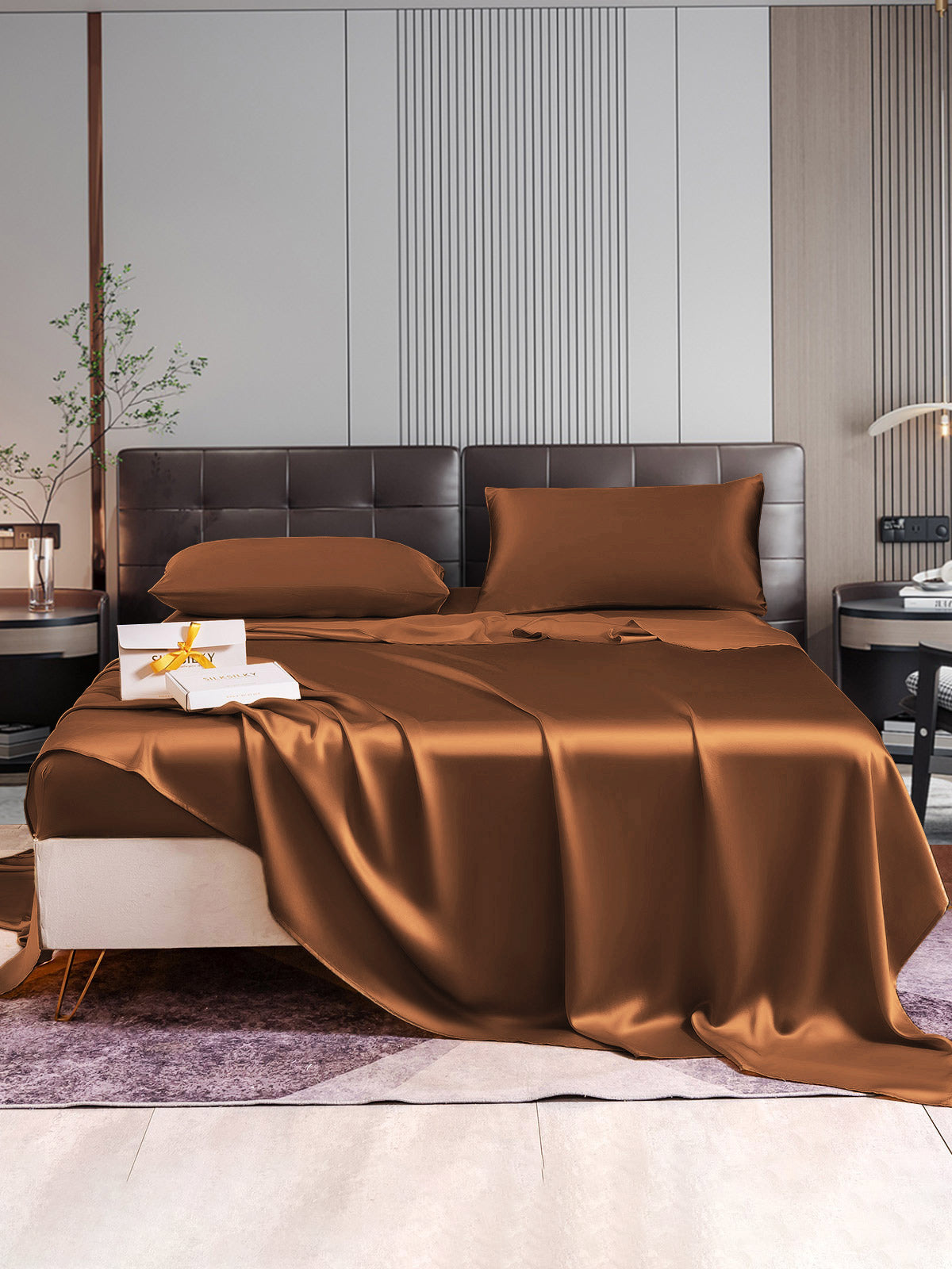 SilkSilky AU 22Momme Pure Silk Bedding Set Coffee 001