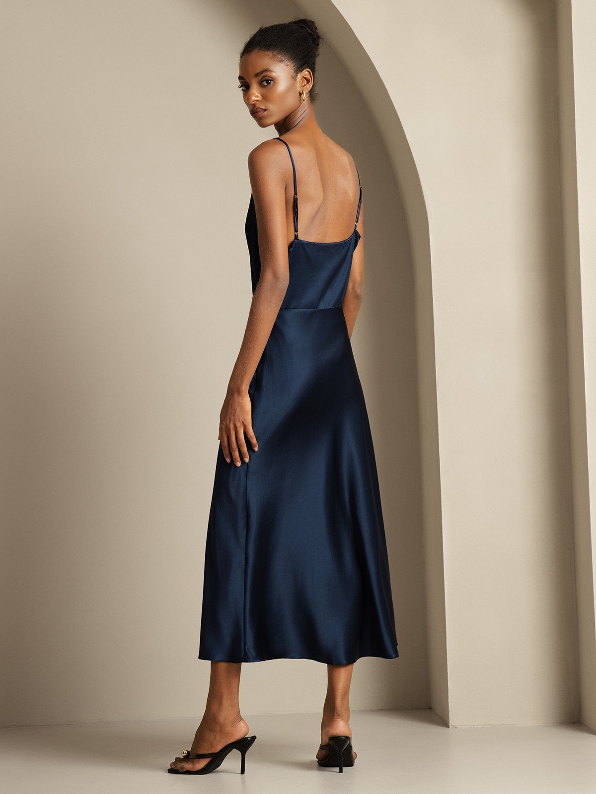 [Dark Blue] SilkSilky-AU 19Momme Pure Silk Womens Outfit Sets 002,
