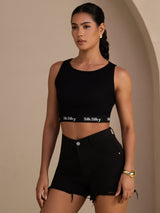 [Black] SilkSilky-AU Sleeveless Crew Neck Camisole 006