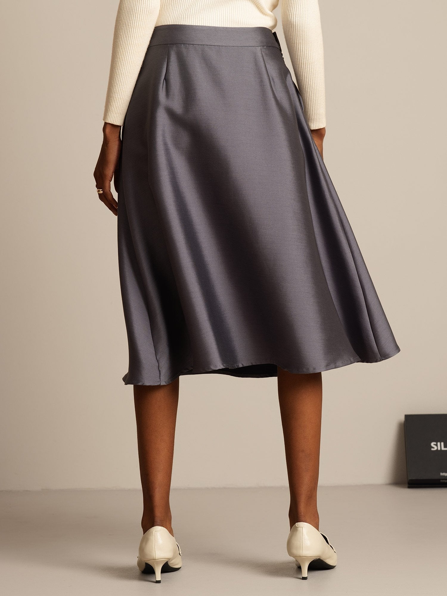 [Gray] SilkSilky-AU 32Momme Wool Skirt 002,