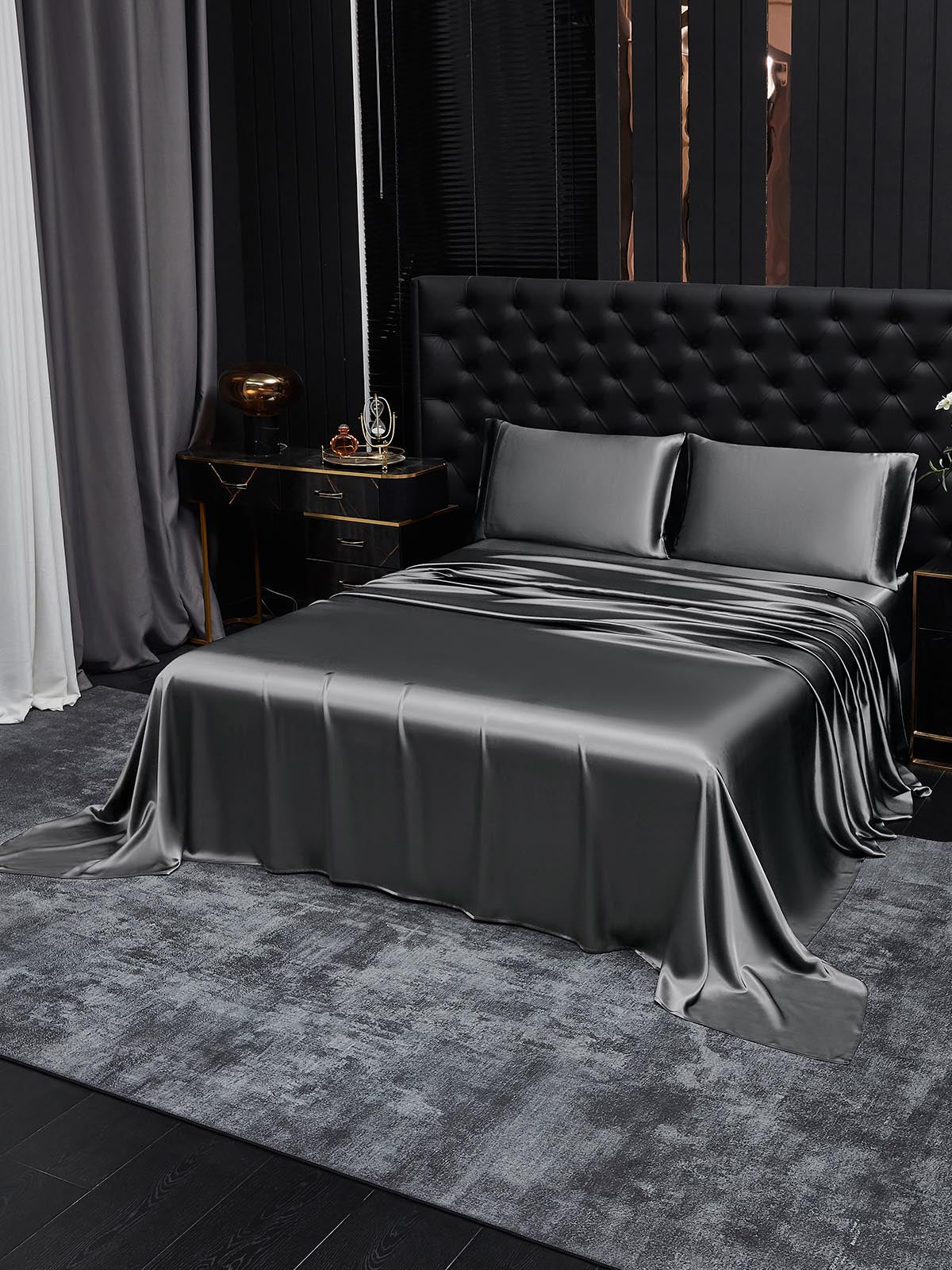 [Dark Gray] SilkSilky-AU 19Momme Bedding Set 002