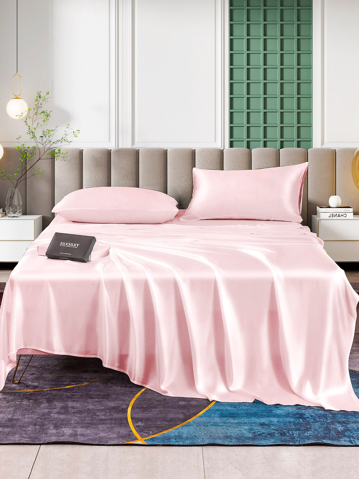 SilkSilky AU 25Momme Pure Silk Bedding Set Pink 001