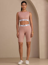 [Pink] SilkSilky-AU Sleeveless Crew Neck Women's Outfit Sets 005